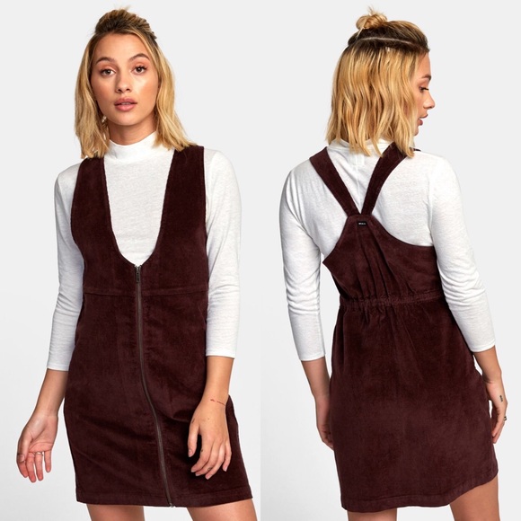 Rvca Womens Corduroy North Jumper Dress 